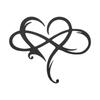 Black Iron Heart Wall Art Love Sign Plaque Infinity Heart Decor  Wall Ornament