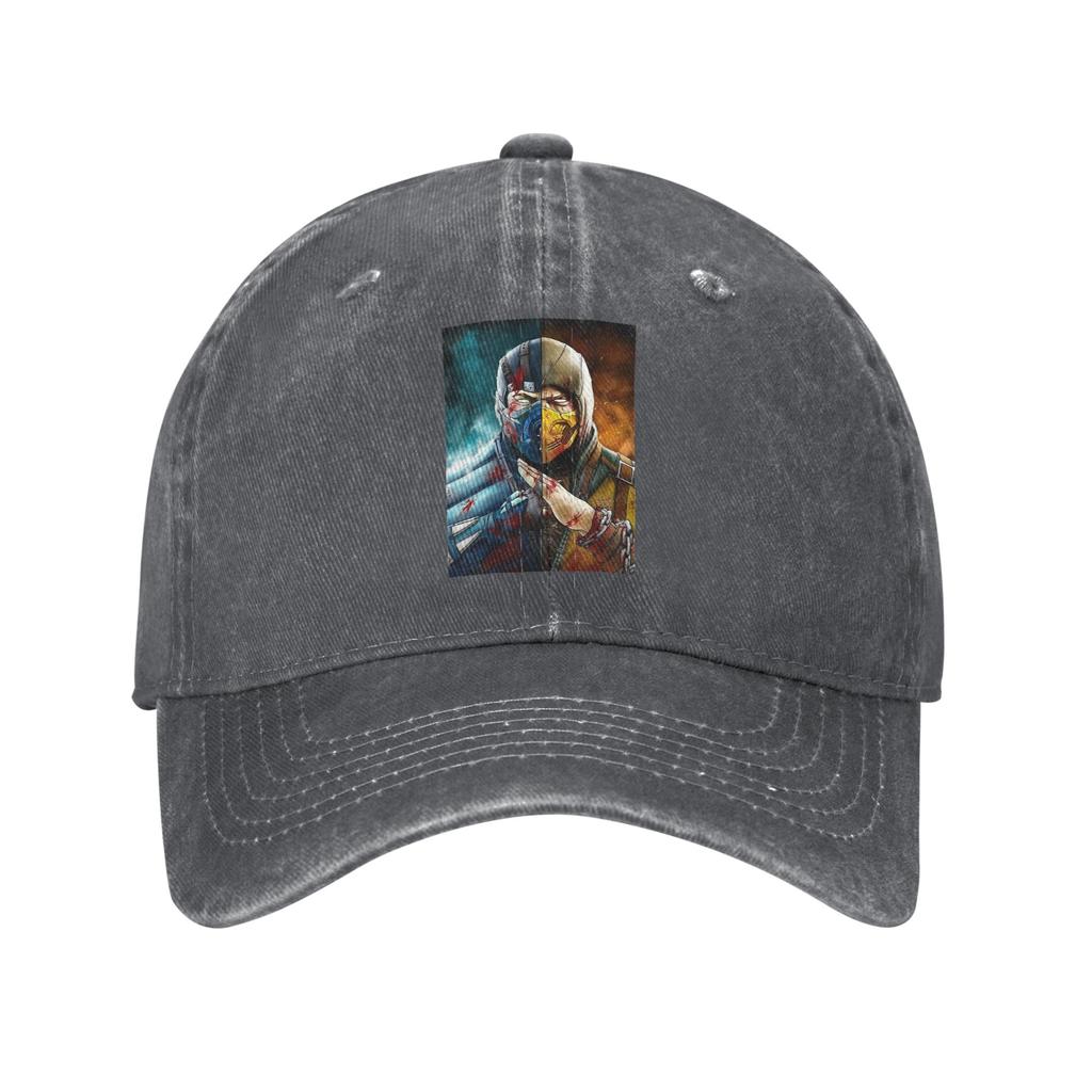 Mortal Kombat Mortal Enemy Washed Denim Cap Casual Baseball Caps Adjustable Hat Summer Unisex Baseball Hats