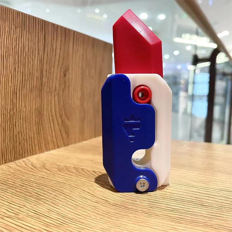 Забавная 3D-печатная игрушка-нож-бабочка для детей, прыгающий маленький нож-редиска, игрушки-антистресс, креативные игрушки для снятия стресса