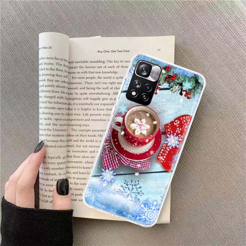 Winter Coffee Christmas Phone Case For Xiaomi Redmi Note 14 Pro 12 Plus 12S 10 11 Pro 4G 5G 9T 9S 8T 10S 11T 11S 11E 9 8 Coque F