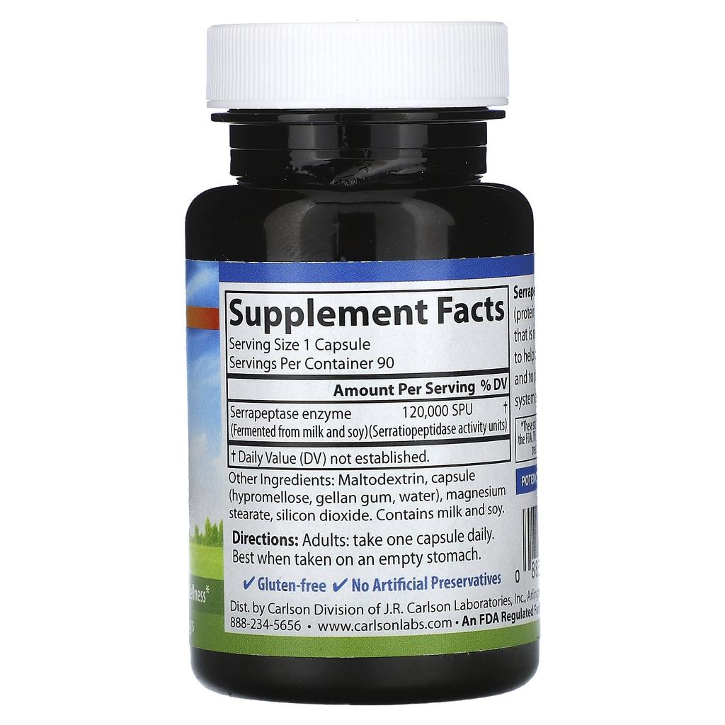 Serrapeptase, Delayed Release, 120,000 SpU, 90 Veggie Caps