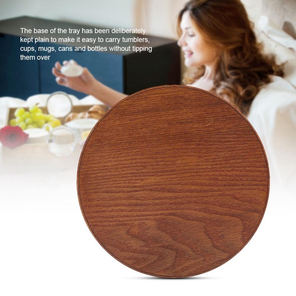 Solid Wood Wood Serving Tray Brown Food Server Coffee Serving Drink Platter  Home Kitchen