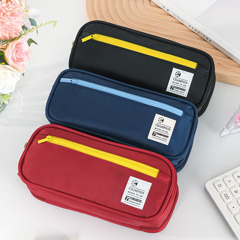 1PC Large Capacity Pencil Case Double-layer Multi-functional Student Pen Bag Korean Version of Primary and Secondary School Students Pencil Case