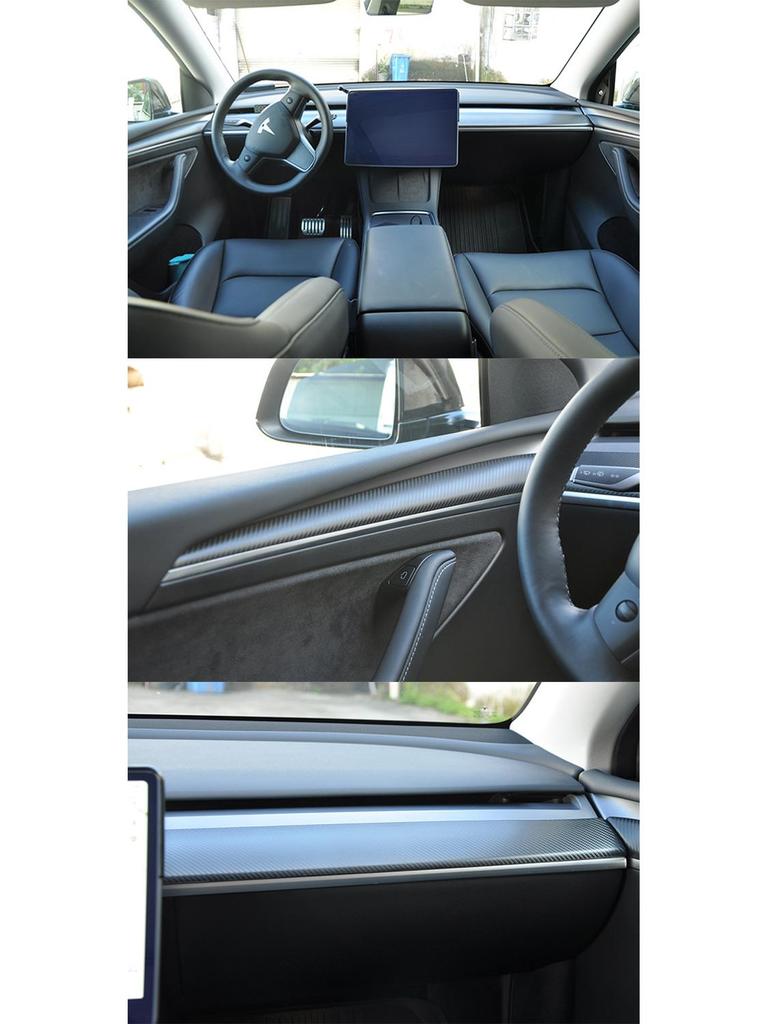 Tesla Model 3/Y Carbon Fiber Dashboard Center Console Trim Panel