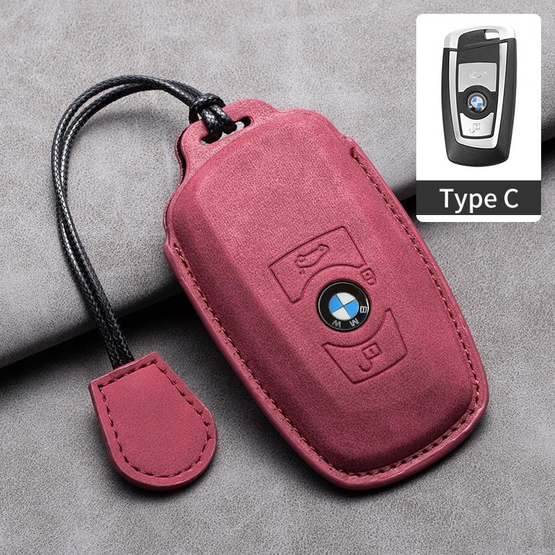 JYPK6 Sheepskin Leather Car Key Case Cover Accessories For BMW 1 2 3 4 5 6 7 Series X1 X3 X4 X5 X6 F36 F25 F26 F30 F34 F10 F07 F20 Z10