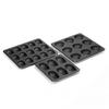 Tiger Crown Madeleine Mold, Black, 228 x 269 x 13mm, 15-Piece Set, Steel with Silicone Coating, Heat-Resistant up to 250C (Product Code: 5084)