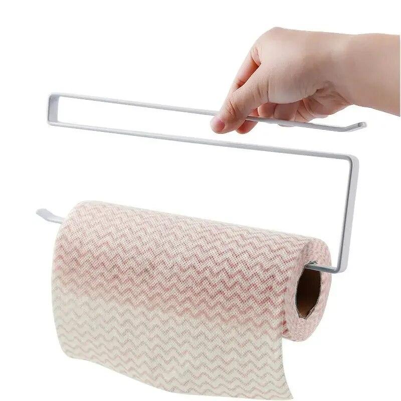 Wall Mounted Paper Roll Holde Bathroom Closet Cabinet Storage Rack Home Tissue Towel Rack Wall Hanging Shelf Kitchen Organizer