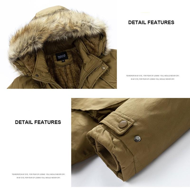 Мужская зимняя куртка с капюшоном, мужская модная одежда с меховым капюшоном, уличное пальто, стеганая куртка