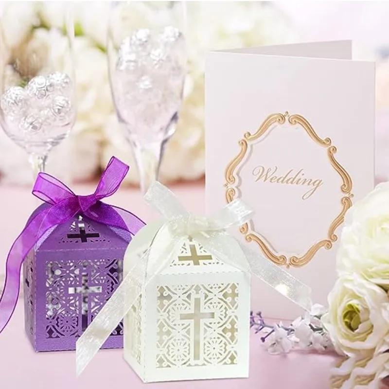 50 шт. конфетных драже Crossing, подарочная коробка Angel для детского душа, крещения, дня рождения, первого причастия, крестин, свадьбы, декора