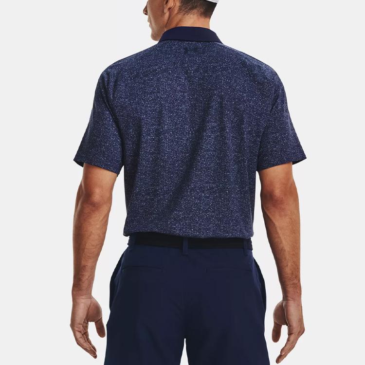 Under Armour Сплошная повседневная рубашка поло с короткими рукавами, мужские топы, темно-синий 1377294-410