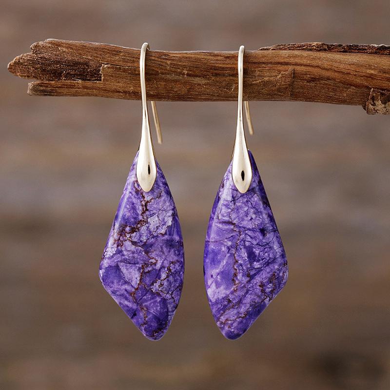 BLINGBAY Women's Pendant Earrings Bohemian Ethnic Vintage Natural Stone Earrings Modern Birthday Party Jewelry Gift