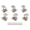 6Pcs Guitar String Tuning Peg Metal Open Tuner Key Machine Head Set Kit for Acoustic ElectricSilver