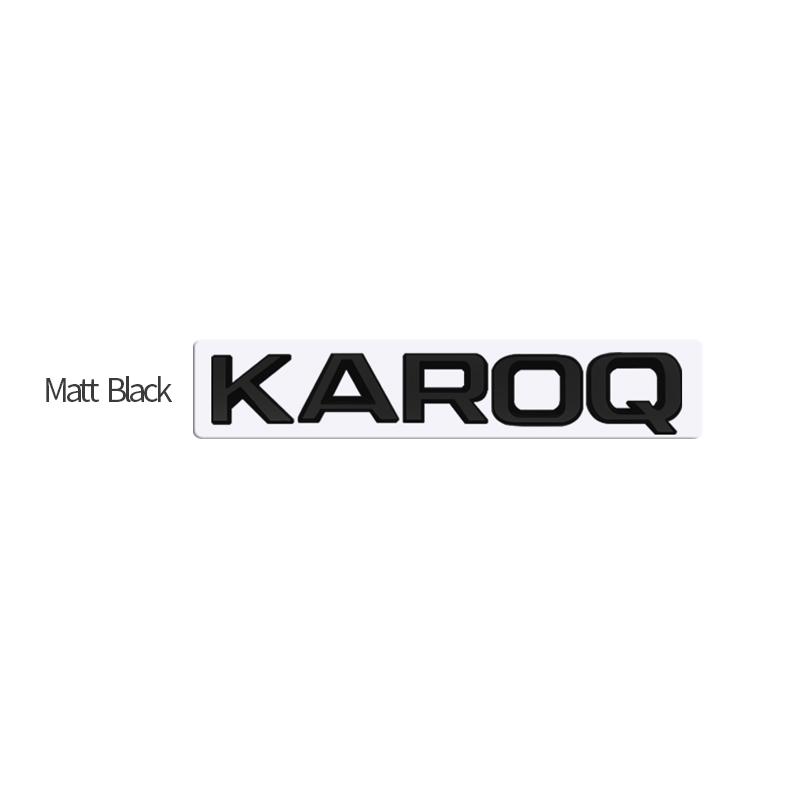 ABCDGI1 MetaL 3D Badge Logo Car Rear Trunk Body Sticker Letter Emblem For Skoda Karoq 4X4 Accessories Glossy Black Matte black