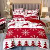 3D Digital Printing Three-Piece Set, Christmas, Christmas Elk, Bedding Kit
