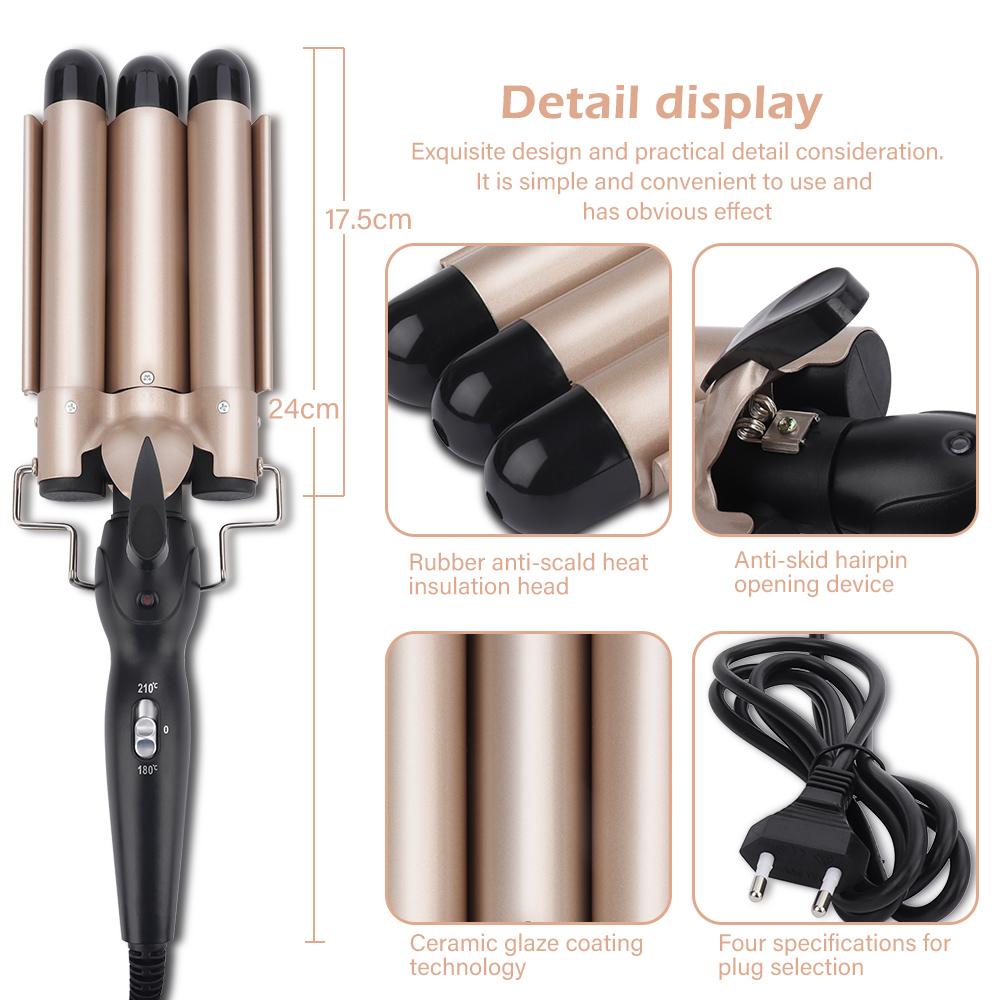 3 Tubes Hair Curling Iron 25 32mm Electric Hair Curlers Wave Hair Style Triple Barrel Egg Roll Hair Styling Beauty Hair Device