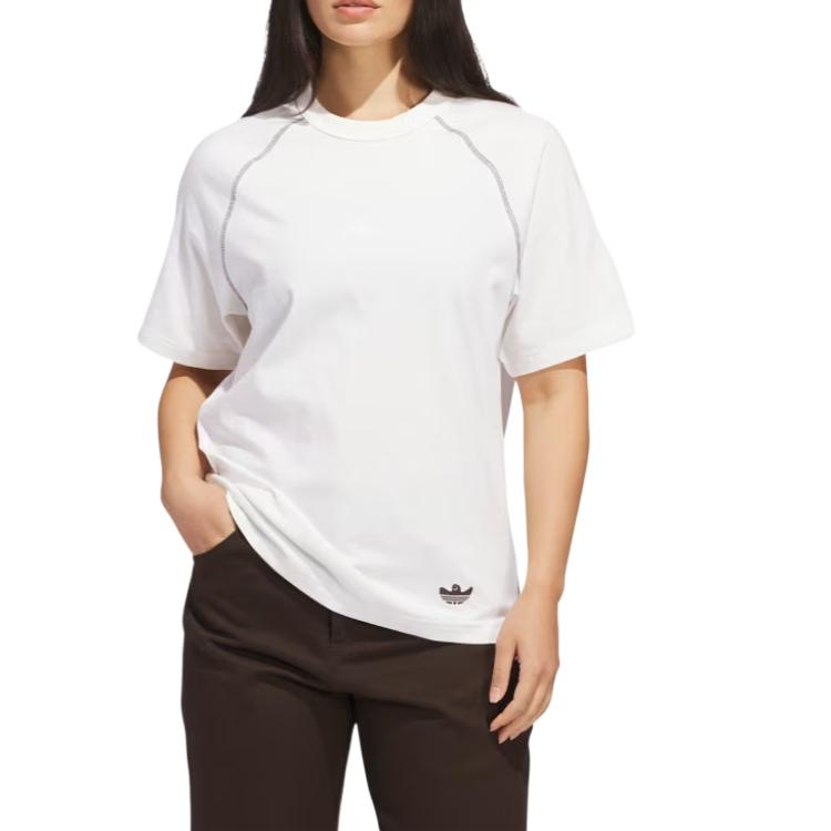 adidas Футболка Originals Shmoofoil Featherweight, удобная, быстросохнущая, мягкая, приятная для кожи, с коротким рукавом, унисекс, топы, белая JC7653