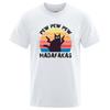 Pew Pew Madafaks Cat Personality Male Tops Oversized Cotton Tee Clothes Summer Street T Shirts Fashion Tshirt Man 80233
