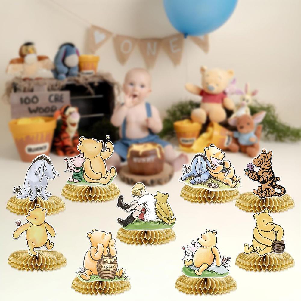 9 шт. Сотовые центральные элементы Винни Пух для детского праздника, товары для вечеринки