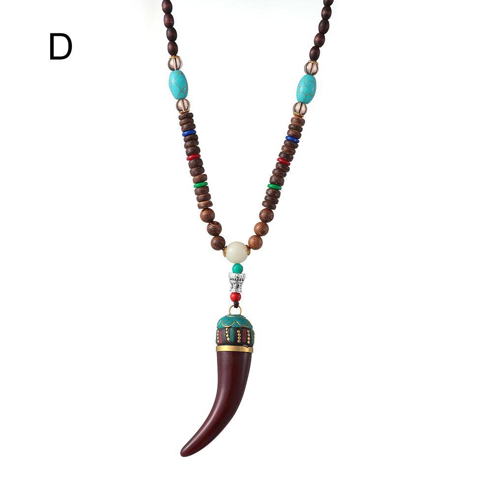 Винтажные этнические украшения, подарок на удачу, ручная работа, мала, деревянные бусины, рог, кулон в виде рыбы, буддийское ожерелье в стиле Непала