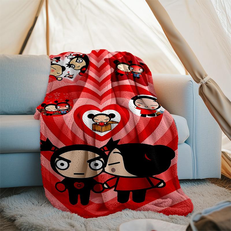 Pucca1 printed throw blanket—lightweight,soft,warm;versatile blanket for all seasons—perfect as &air-conditioning throw,nap blanket