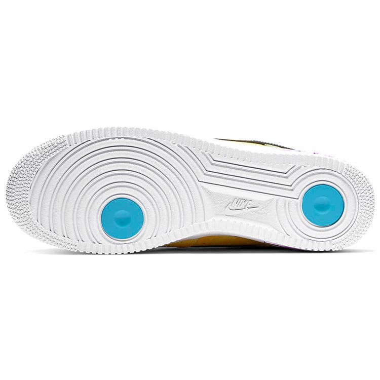Nike Мужские кроссовки Air Force 1 07 LV8 Peace, Love и Basketball Желтый Speed-Yellow Laser-Blue DC1416-700