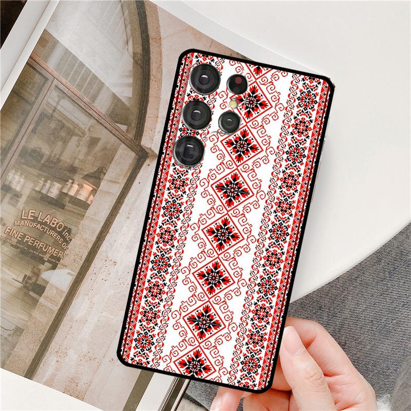 Чехол с украинским узором для Samsung Galaxy S25 Ultra S9 S10 S20 FE S21 S22 S23 Plus S24 Ultra Полное покрытие