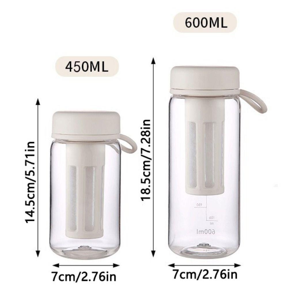Soft Silicone Handle Cold Brew Coffee Maker Airtight Lid Portable Water Bottle  Sports Activities