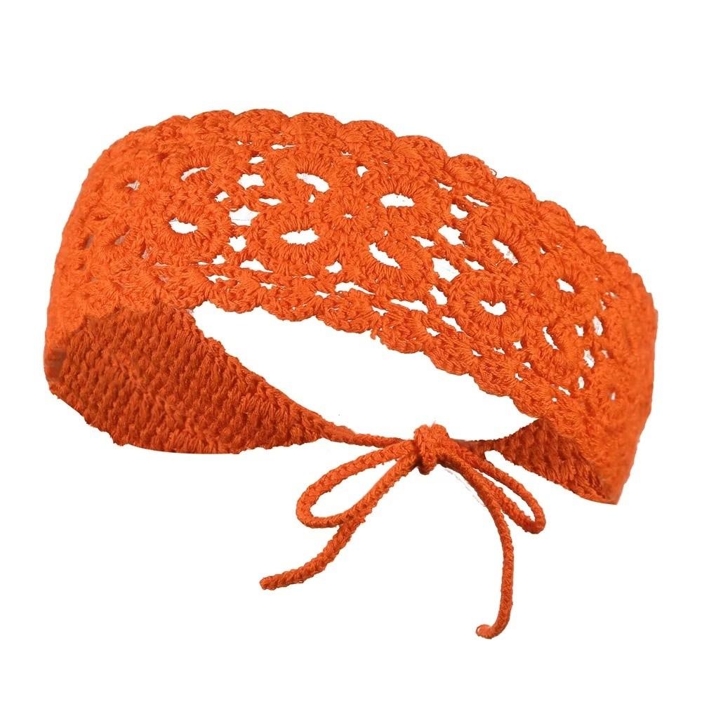 Handmade Headband Floral Head Kerchief Retro Knit Hair Band