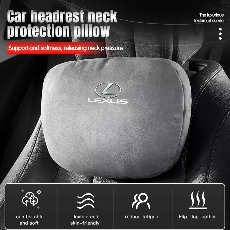Автомобильная замшевая подушка-подголовник с эффектом памяти для Lexus RX330 IS250 Ct200h ES300h RX350 IS300h NX300h RX400h UX Автоаксессуары