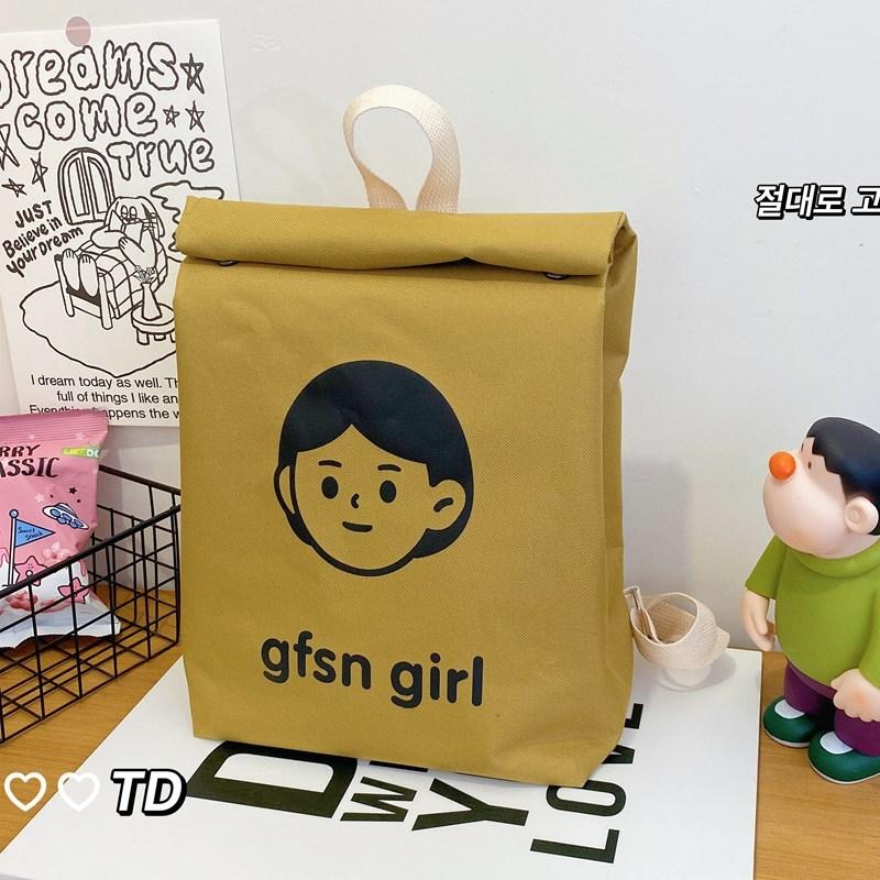 Мальчики и девочки Молоко Знаковый узор Фаст-фуд Сумка Форма Хозяйственная сумка Материал Холст Модный тренд Большая вместимость Унисекс рюкзак