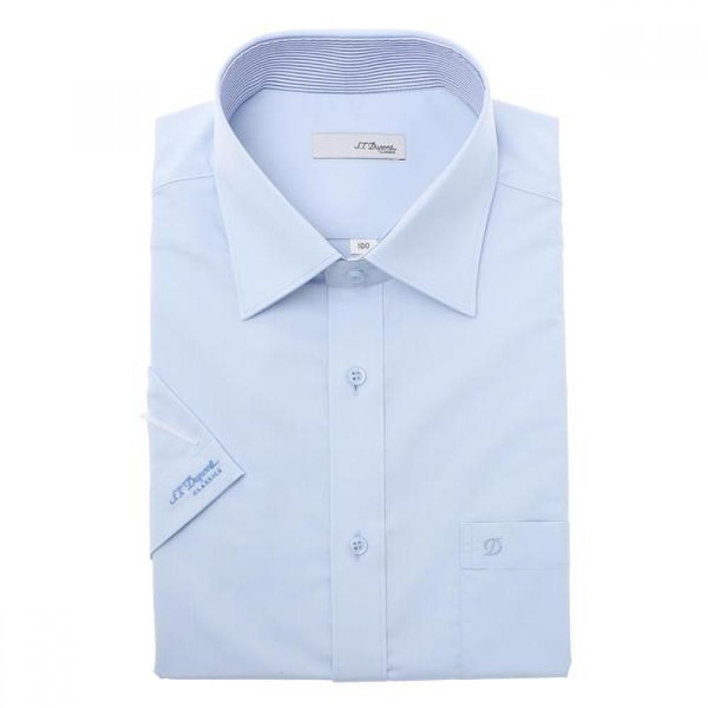 S.t. Dupont Short Sleeve Regular Fit Stretch Full Logo Blue Shirt Se6mm12hs901s