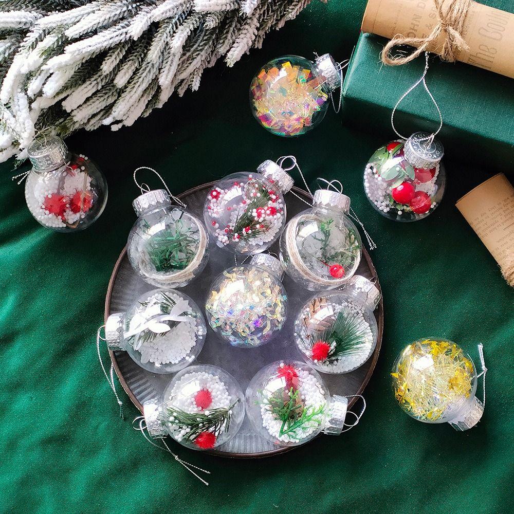 Прозрачный елочный шар Нежный елочный орнамент DIY Рождественский подвесной кулон для дома