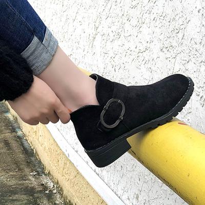 Зима 2024 Новые ботинки Женские короткие ботинки Корейский стиль На каждый день Студенческие Плоские Британский стиль Платформа Женские Одинарные ботинки