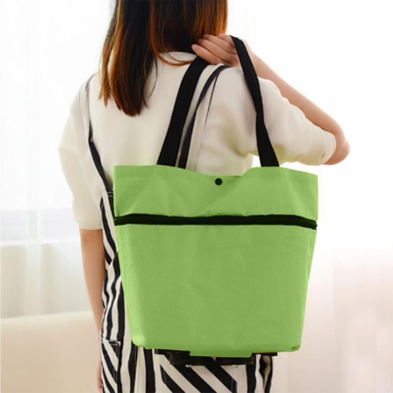 Легкая портативная складная тележка для покупок, тележка на колесиках для багажа, сумка на колесиках