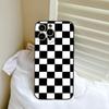 Клетчатая шахматная доска Чехол для телефона ДЛЯ iPhone 15 14 11 12 Pro 15 16 Plus 13 Pro MAX XR XS Черные Мягкие Чехлы