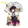 Summer Men's Japanese Anime High School DxD 3D Printing T-shirt Trend Fashion All-match Casual Round Neck Short-sleeved Top