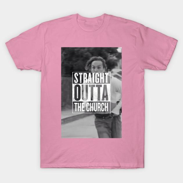 Футболка женщины Straight Outta The Church Страх Ходячих мертвецов Harajuku Печать Кавайи футболка Летний короткий рукав женская футболка Top Tee