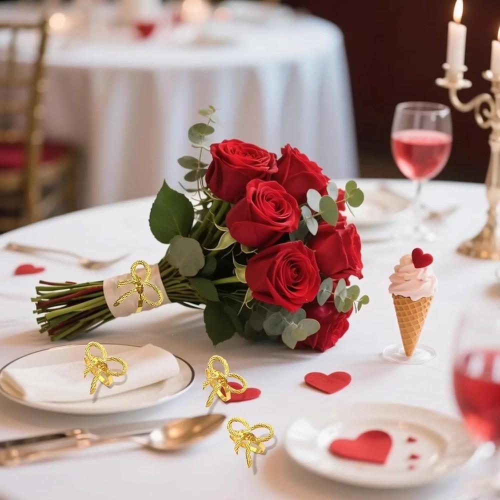 1/6/12pcs Gold Napkin Ring Buckles Metal Dinnig Table Decoration Fashion Napkin Holder Kitchen
