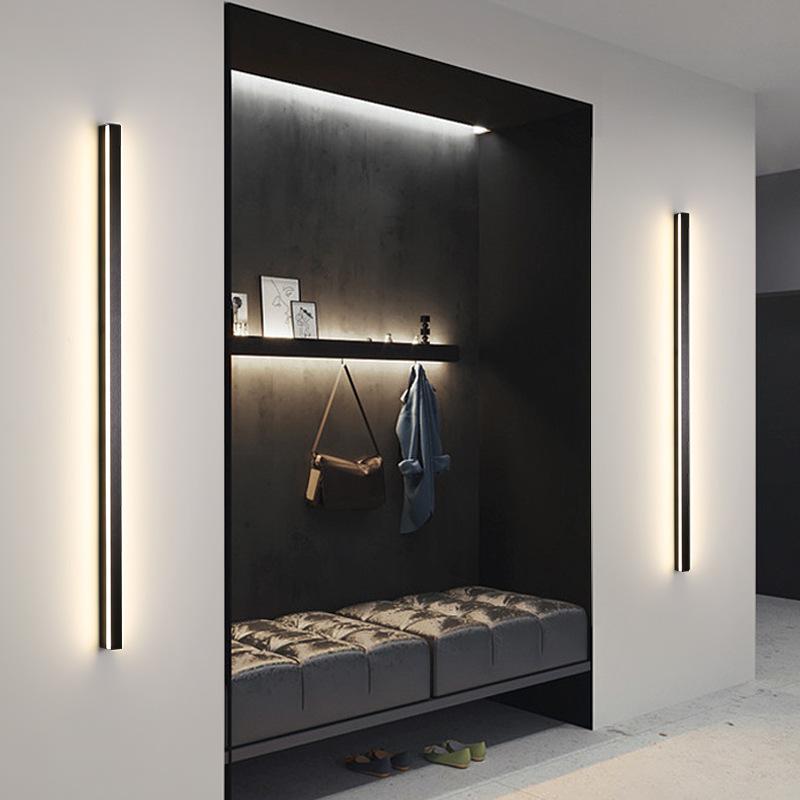 Наружный водонепроницаемый настенный светильник Светодиодный линейный светильник бокового свечения для балкона, патио, боковой части двери, прихожей, сада, гаража