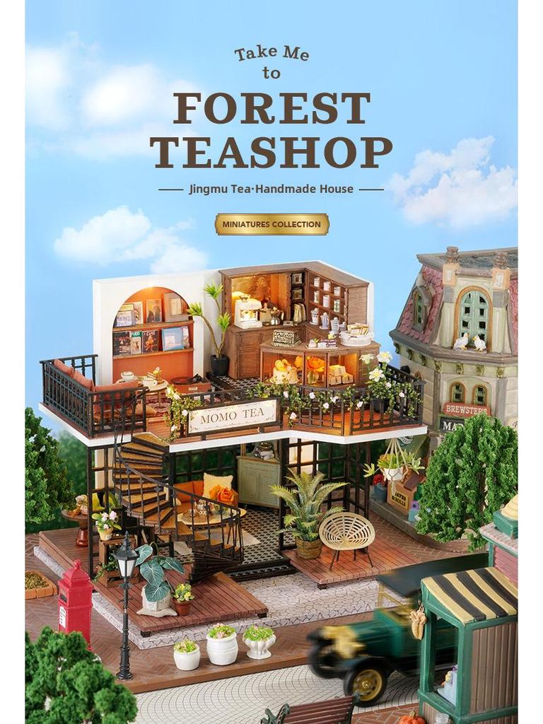 Хижина в джунглях Momocha своими руками: Модель двухэтажной виллы в стиле ретро для девочек