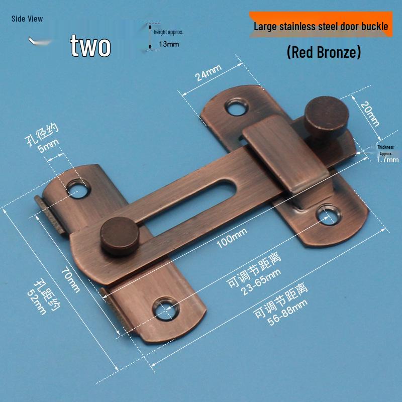 Нержавеющая сталь 90° Задвижка-шпингалет для раздвижных дверей для ванной комнаты и окон