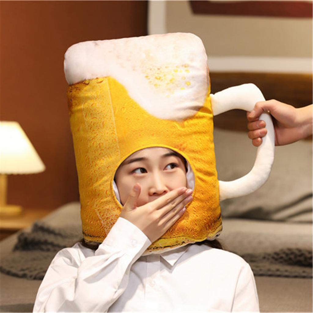 Кружка пивная шляпа на день рождения Тематическая вечеринка для всех возрастов Сценический головной убор Шляпа Реквизит для фото Плюшевый головной убор Шляпа для вечеринки