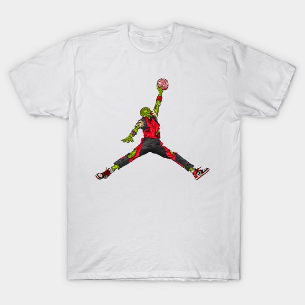 Asian Size Cotton Unisex Tshirt Print T-shirt Zombie Jumpman Basketball T-Shirt T-shirt No-Cut Print Regular Fit