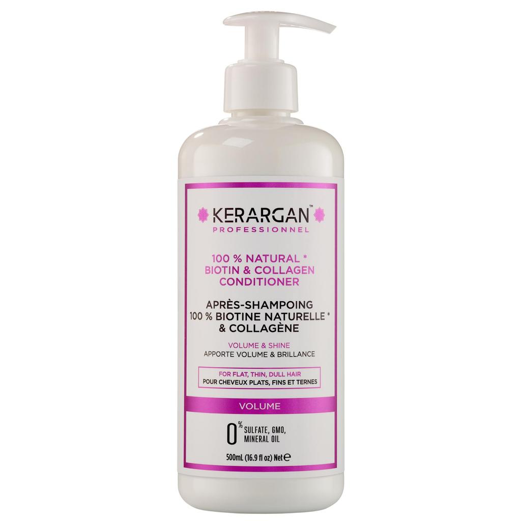 Kerargan Conditioner with Biotin and Collagen To Restore Strength and Shine - Damaged Hair - Without Sulfate, Paraben or Silicone - 500 Ml