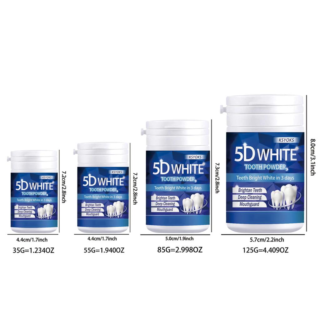 5D ярко-белый зубной порошок, глубокая очистка, защита зубов, свежее дыхание, отбеливание зубов