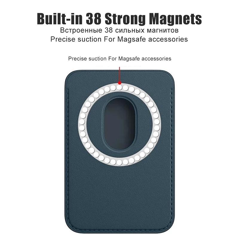 Для Magsafe Прочный Магнитный Держатель для Карт Чехол Для iPhone 17 Pro Max 17 Air 16 15 14 Plus 13 12 11 Телефон Кожаный Кошелек Сумка Чехол