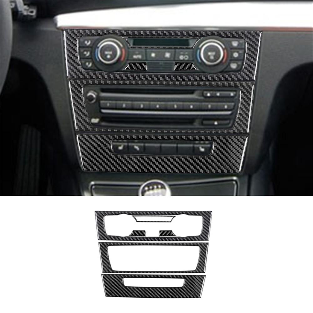 Carbon Fiber Car Center Console Air Conditioning CD Button Panel Trim Sticker For BMW 1 series cope/convertible E82 E88 2008-13