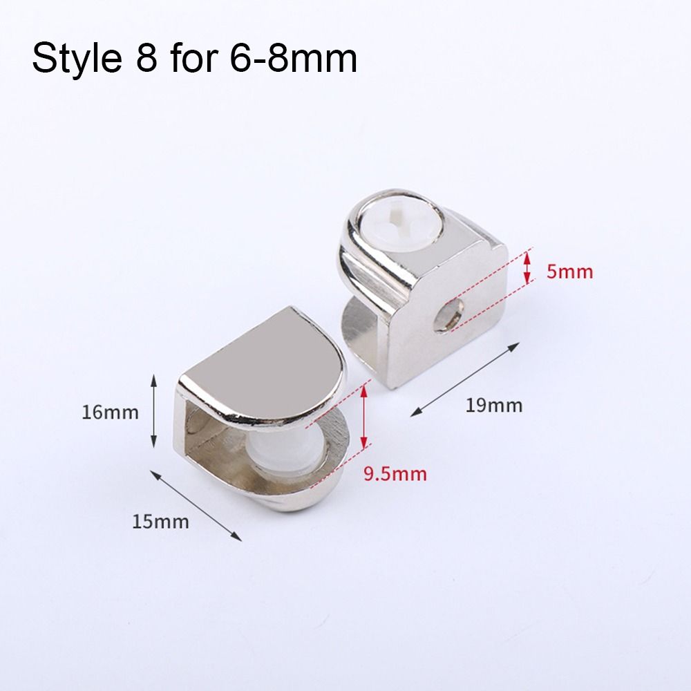 Alloy Nickel Finish Furniture Hardware Shelf Holder Support Panel Bracket Glass Clamp Shelves Clips