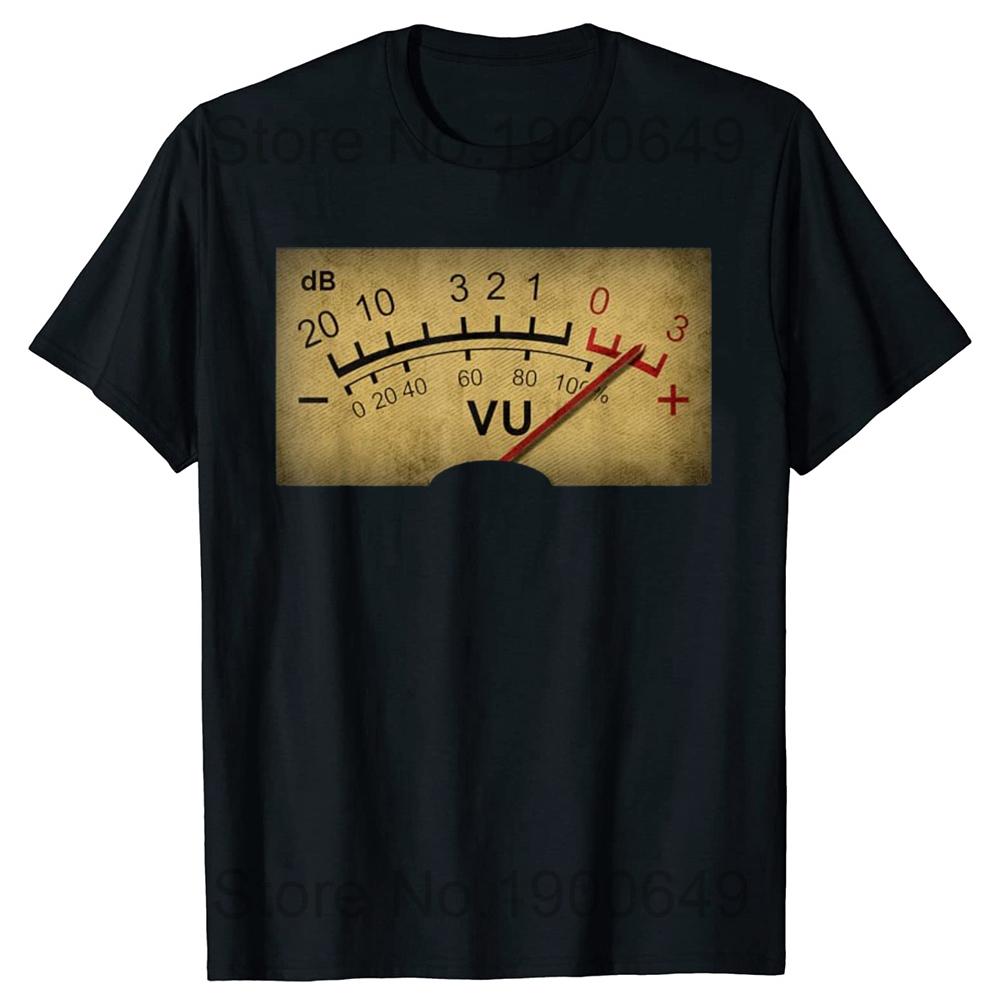 Funny Vu Meter Retro Db Dj Vintage Design T Shirt Tee Tops Round Neck Shortsleeve Fashion Tshirt Clothing Casual Basic Tshirts