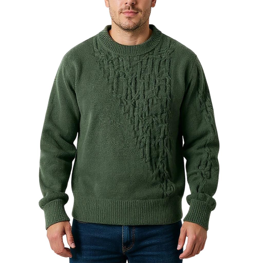 Men's  Fashion  Knitting  Pullover  Long Sleeves  Loose  Round Neck  Sweater